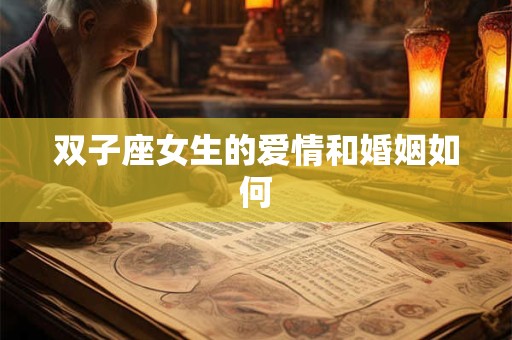 双子座女生的爱情和婚姻如何