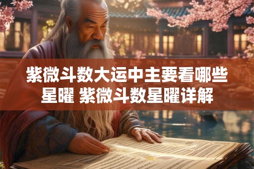 紫微斗数大运中主要看哪些星曜 紫微斗数星曜详解