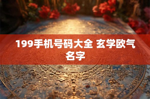 199手机号码大全 玄学欧气名字