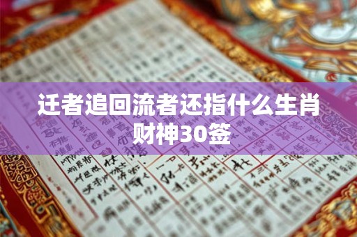 迁者追回流者还指什么生肖 财神30签