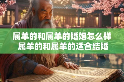 属羊的和属羊的婚姻怎么样 属羊的和属羊的适合结婚吗