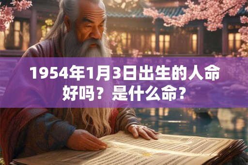 1954年1月3日出生的人命好吗？是什么命？