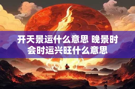 开天景运什么意思 晚景时会时运兴旺什么意思