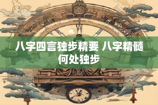 八字四言独步精要 八字精髓何处独步
