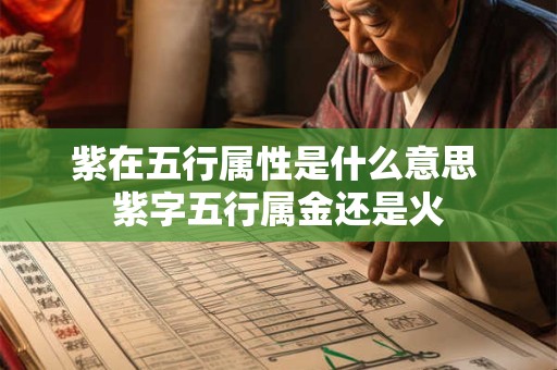 紫在五行属性是什么意思 紫字五行属金还是火
