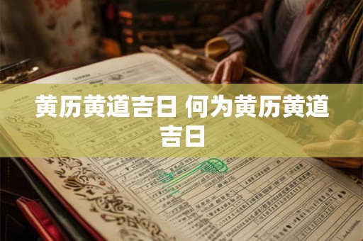 黄历黄道吉日 何为黄历黄道吉日