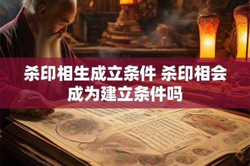 杀印相生成立条件 杀印相会成为建立条件吗