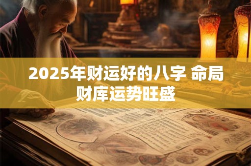 2025年财运好的八字 命局财库运势旺盛