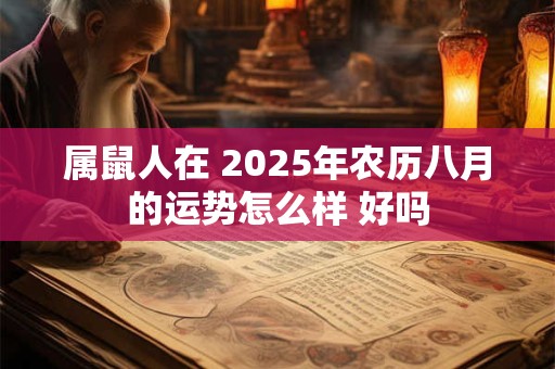 属鼠人在 2025年农历八月的运势怎么样 好吗