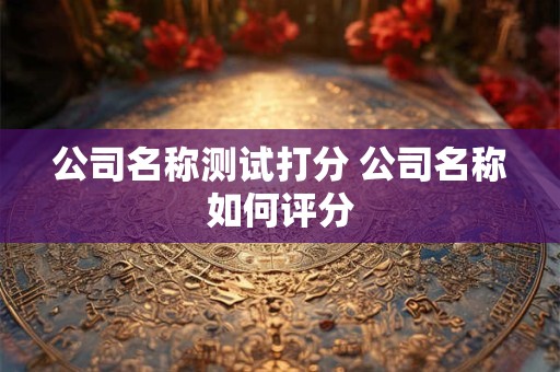 公司名称测试打分 公司名称如何评分