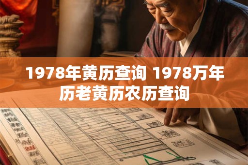 1978年黄历查询 1978万年历老黄历农历查询