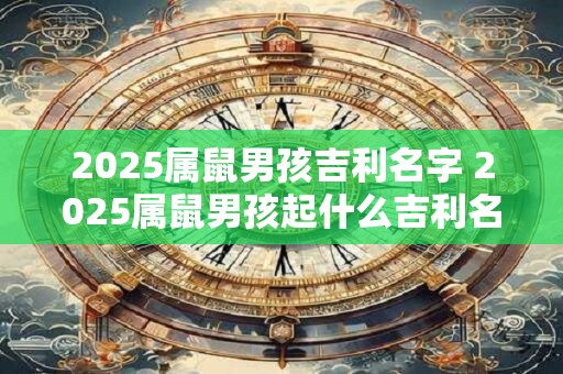 2025属鼠男孩吉利名字 2025属鼠男孩起什么吉利名字