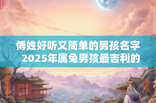 傅姓好听又简单的男孩名字  2025年属兔男孩最吉利的名字