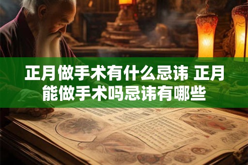 正月做手术有什么忌讳 正月能做手术吗忌讳有哪些