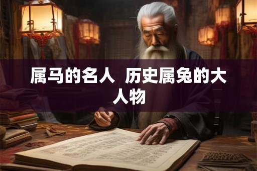 属马的名人  历史属兔的大人物