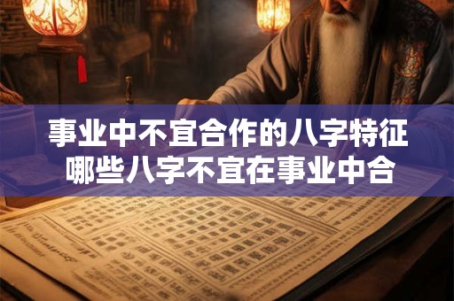 事业中不宜合作的八字特征 哪些八字不宜在事业中合作