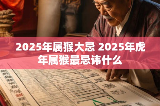 2025年属猴大忌 2025年虎年属猴最忌讳什么
