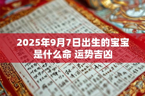2025年9月7日出生的宝宝是什么命 运势吉凶