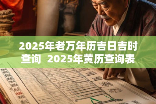 2025年老万年历吉日吉时查询  2025年黄历查询表