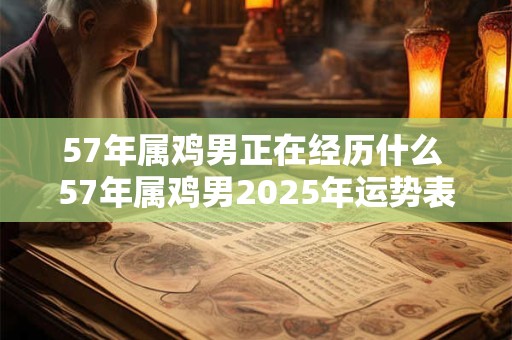 57年属鸡男正在经历什么 57年属鸡男2025年运势表现