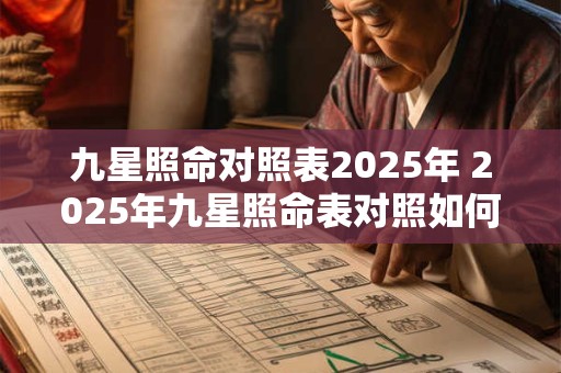 九星照命对照表2025年 2025年九星照命表对照如何预测运势