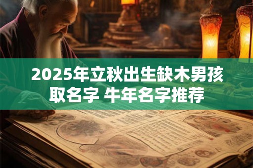 2026年立秋出生缺木男孩取名字 牛年名字推荐