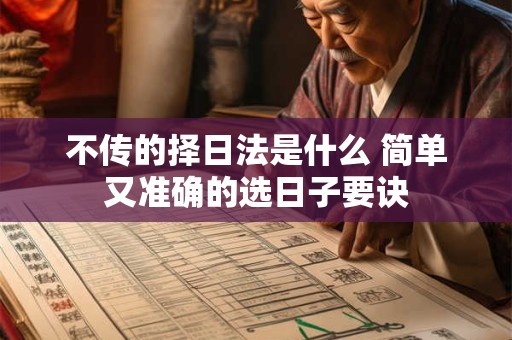 不传的择日法是什么 简单又准确的选日子要诀