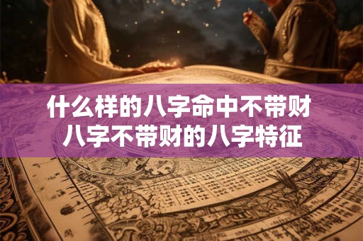 什么样的八字命中不带财 八字不带财的八字特征