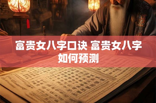富贵女八字口诀 富贵女八字如何预测