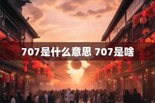 707是什么意思 707是啥