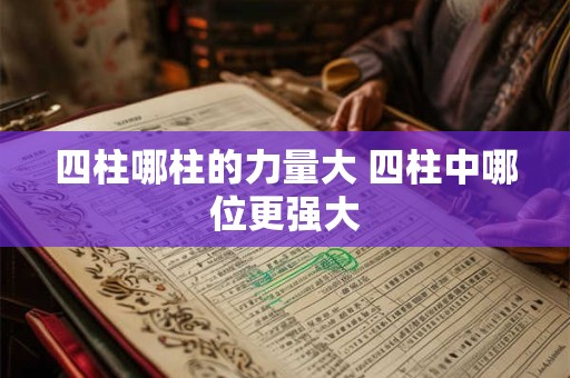 四柱哪柱的力量大 四柱中哪位更强大