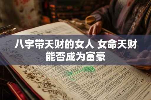 八字带天财的女人 女命天财能否成为富豪