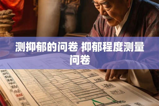 测抑郁的问卷 抑郁程度测量问卷