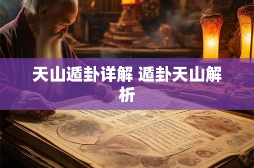 天山遁卦详解 遁卦天山解析