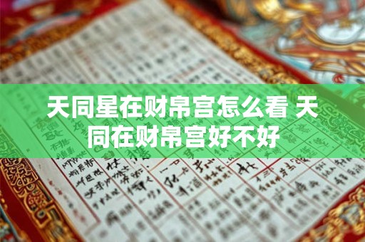 天同星在财帛宫怎么看 天同在财帛宫好不好