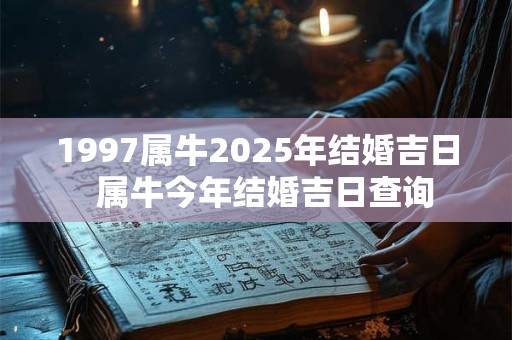 1997属牛2025年结婚吉日  属牛今年结婚吉日查询