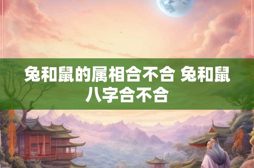 兔和鼠的属相合不合 兔和鼠八字合不合