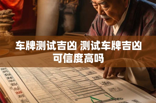 车牌测试吉凶 测试车牌吉凶可信度高吗