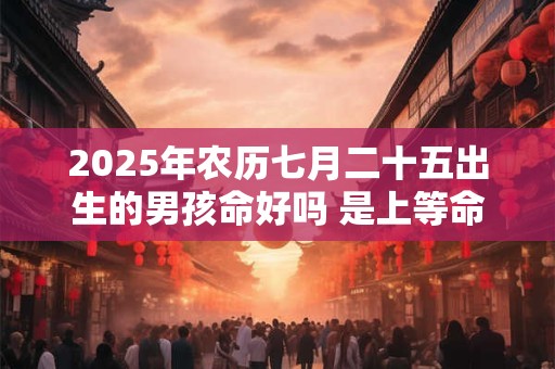 2026年农历七月二十五出生的男孩命好吗 是上等命吗