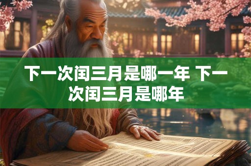 下一次闰三月是哪一年 下一次闰三月是哪年