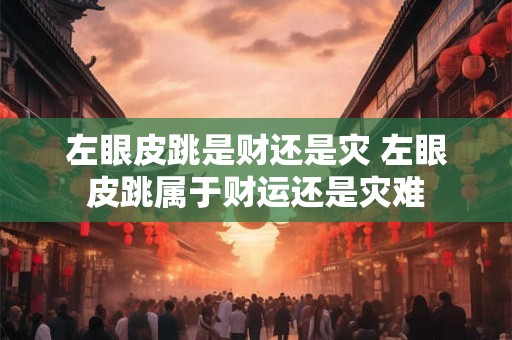 左眼皮跳是财还是灾 左眼皮跳属于财运还是灾难