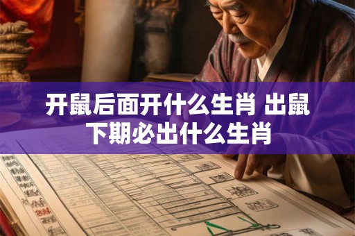 开鼠后面开什么生肖 出鼠下期必出什么生肖