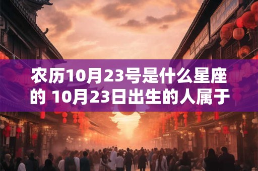 农历10月23号是什么星座的 10月23日出生的人属于哪个星座