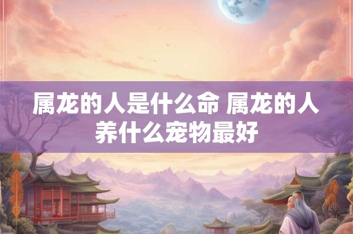 属龙的人是什么命 属龙的人养什么宠物最好 属龙的人是什么命 属龙的人养什么宠物最好