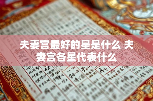 夫妻宫最好的星是什么 夫妻宫各星代表什么