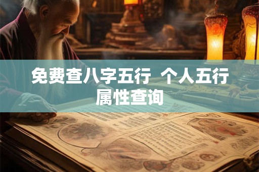 免费查八字五行  个人五行属性查询