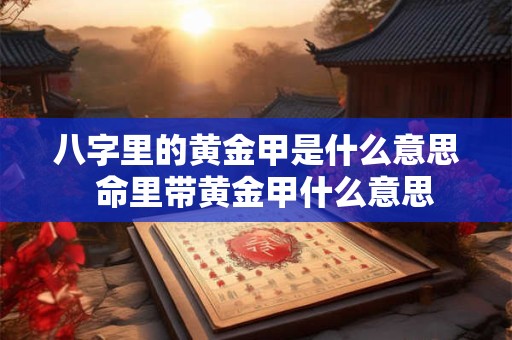 八字里的黄金甲是什么意思  命里带黄金甲什么意思