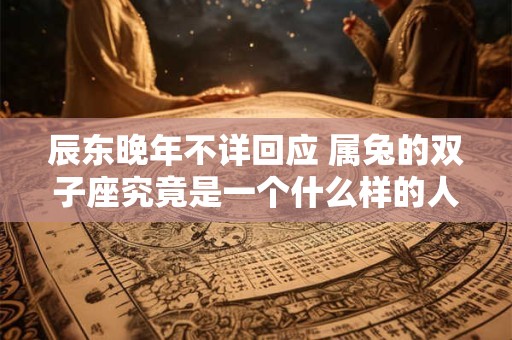 辰东晚年不详回应 属兔的双子座究竟是一个什么样的人