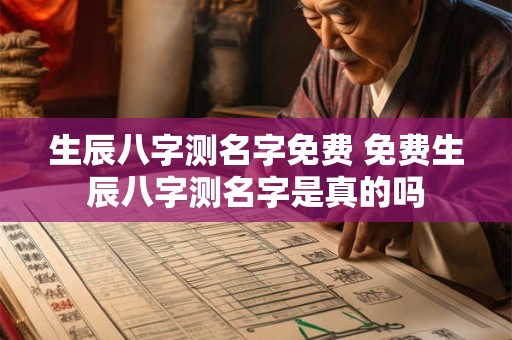 生辰八字测名字免费 免费生辰八字测名字是真的吗