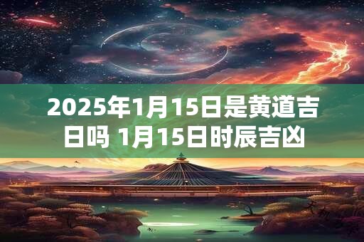 2025年1月15日是黄道吉日吗 1月15日时辰吉凶
